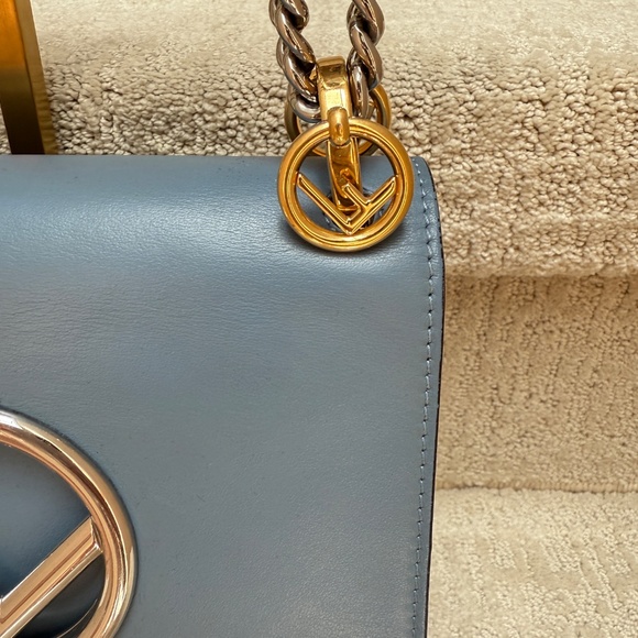 Fendi Ceruleo Vitello Leather Kan I logo bag - Picture 6 of 14